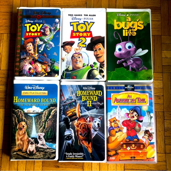 6 Classic VHS 🍿Toy Story 1&2, Homeward Bound 1&2, Bugs Life and American Tale - Picture 1 of 8